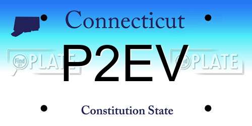 P2EV Connecticut License Plate