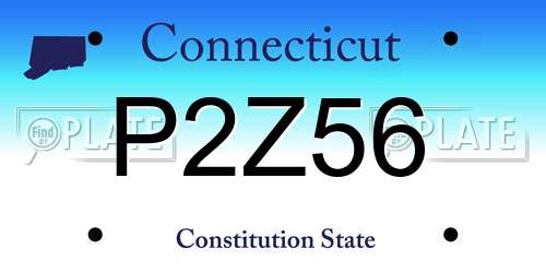 P2Z56 Connecticut License Plate