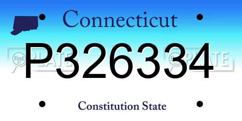 P326334 Connecticut License Plate
