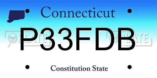 P33FDB Connecticut License Plate