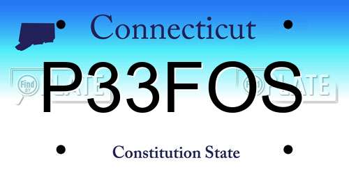 P33FOS Connecticut License Plate