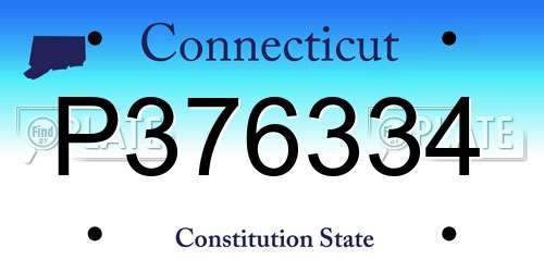 P376334 Connecticut License Plate