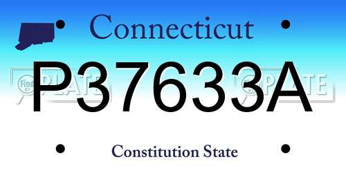 P37633A Connecticut License Plate