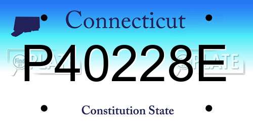 P40228E Connecticut License Plate