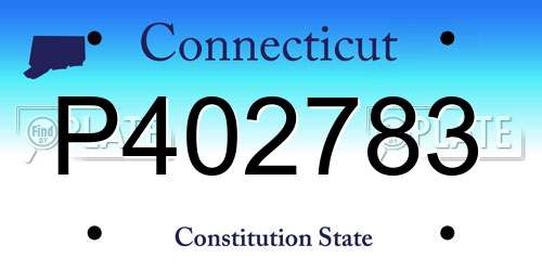 P402783 Connecticut License Plate