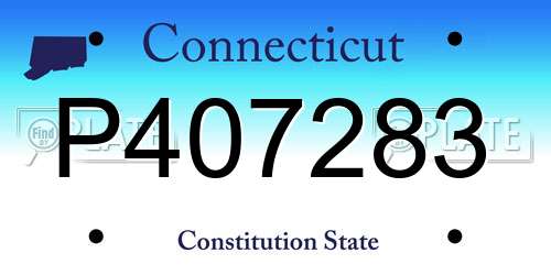 P407283 Connecticut License Plate