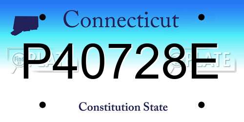 P40728E Connecticut License Plate
