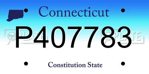 P407783 Connecticut License Plate