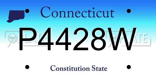 P4428W Connecticut License Plate