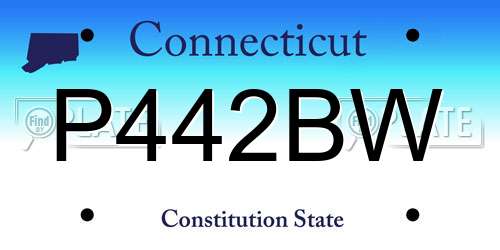 P442BW Connecticut License Plate