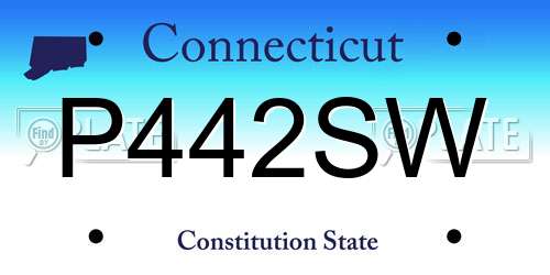 P442SW Connecticut License Plate