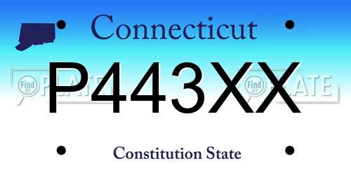 P443XX Connecticut License Plate