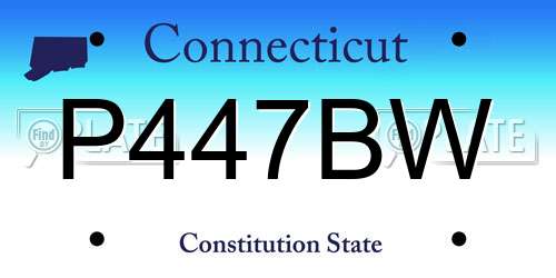 P447BW Connecticut License Plate