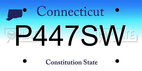 P447SW Connecticut License Plate