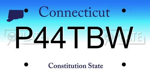 P44TBW Connecticut License Plate