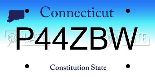 P44ZBW Connecticut License Plate