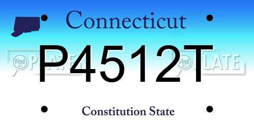 P4512T Connecticut License Plate