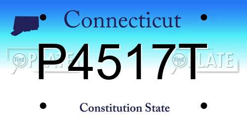 P4517T Connecticut License Plate