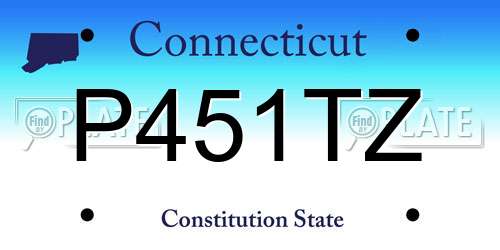 P451TZ Connecticut License Plate