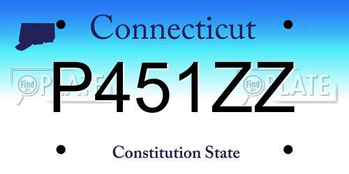 P451ZZ Connecticut License Plate