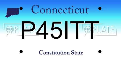 P45ITT Connecticut License Plate