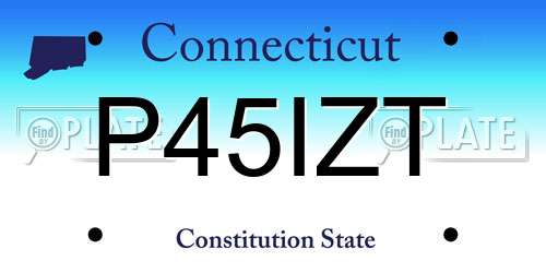 P45IZT Connecticut License Plate