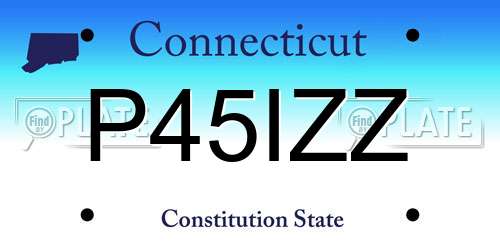 P45IZZ Connecticut License Plate