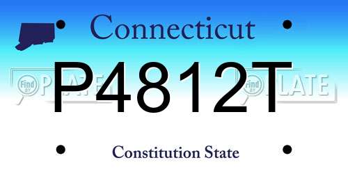 P4812T Connecticut License Plate