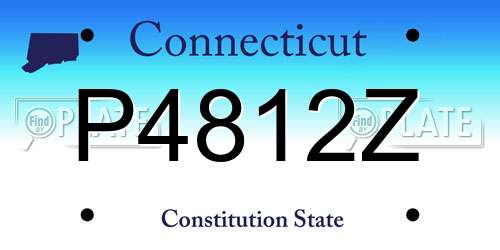 P4812Z Connecticut License Plate