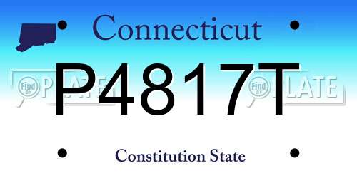 P4817T Connecticut License Plate