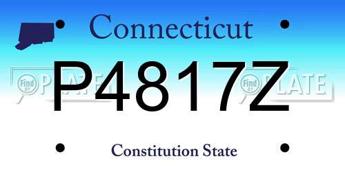 P4817Z Connecticut License Plate