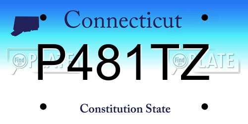 P481TZ Connecticut License Plate