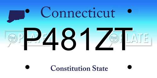 P481ZT Connecticut License Plate