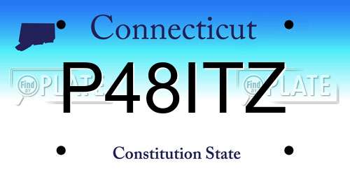 P48ITZ Connecticut License Plate