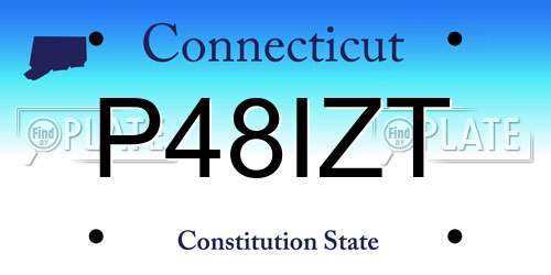 P48IZT Connecticut License Plate