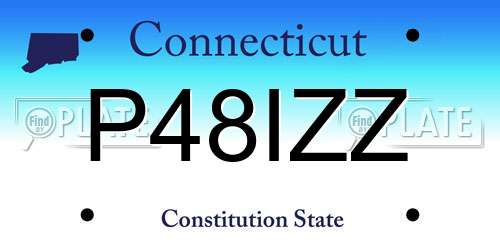 P48IZZ Connecticut License Plate