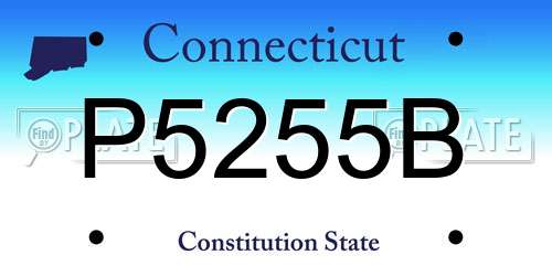 P5255B Connecticut License Plate