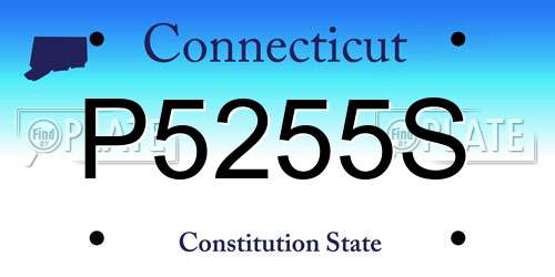 P5255S Connecticut License Plate