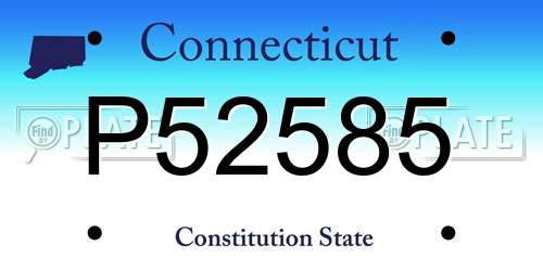 P52585 Connecticut License Plate