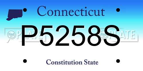 P5258S Connecticut License Plate