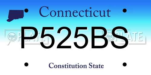 P525BS Connecticut License Plate