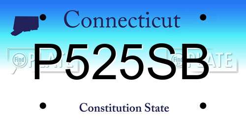 P525SB Connecticut License Plate