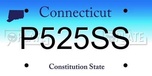 P525SS Connecticut License Plate