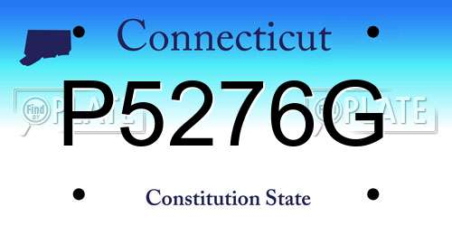 P5276G Connecticut License Plate
