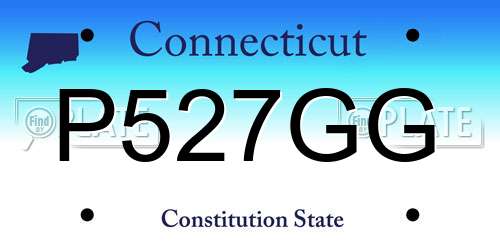 P527GG Connecticut License Plate