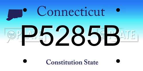 P5285B Connecticut License Plate