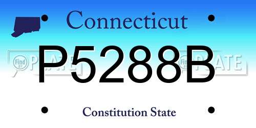 P5288B Connecticut License Plate