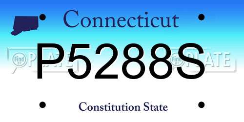 P5288S Connecticut License Plate