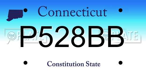 P528BB Connecticut License Plate