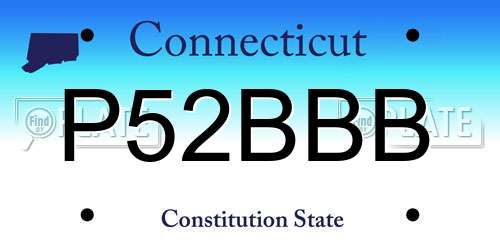 P52BBB Connecticut License Plate